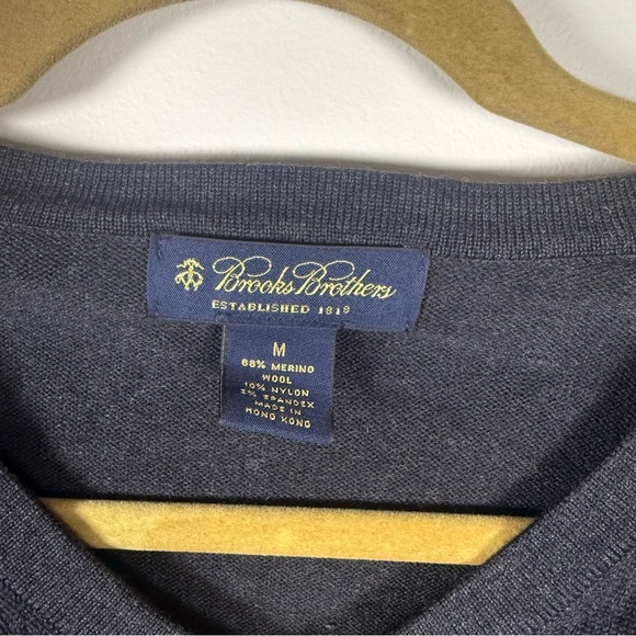 Brooks Brothers Men Gray Merino Wool V Neck Sweatshirt Size Medium - Picture 8 of 8